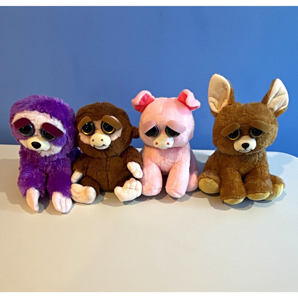 Feisty Pets Lot of 4 Plush Stuffed Animals Suzie Swearjar Lightningbolt Lucy